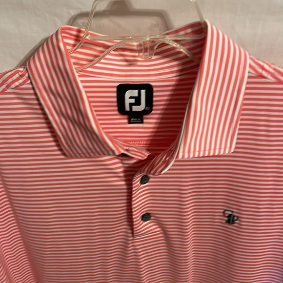 Footjoy Men’s Pink Striped Polo Sport Golf Shirt Size XL - Picture 3 of 12